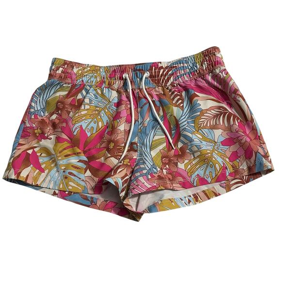 Hurley Womens Board Shorts Size Small Supersuade Palm Paradise Floral Swim Surf - Picture 1 of 10